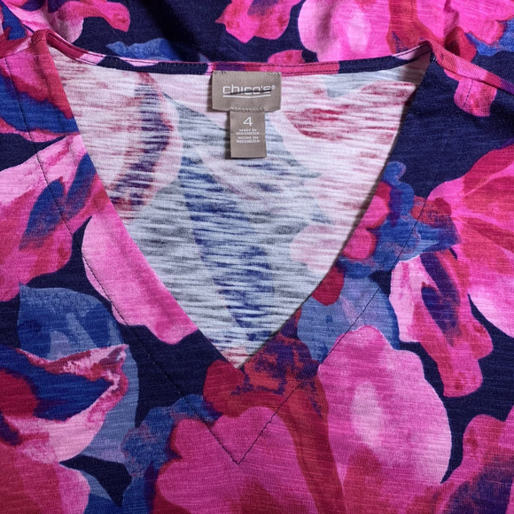 Chico's Dress Women's Size 4 (2X) Soft Sepal Tiered Maxi Raspberry Truffle NWT - Picture 4 of 7